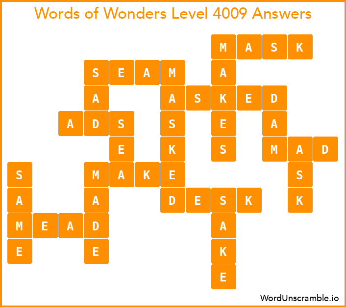 Words of Wonders Level 4009 Answers