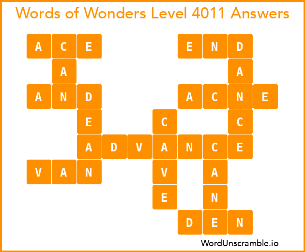 Words of Wonders Level 4011 Answers