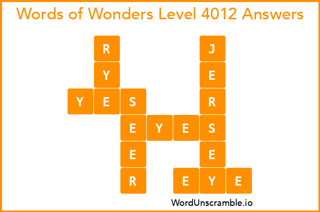 Words of Wonders Level 4012 Answers