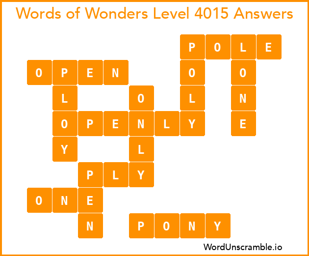 Words of Wonders Level 4015 Answers