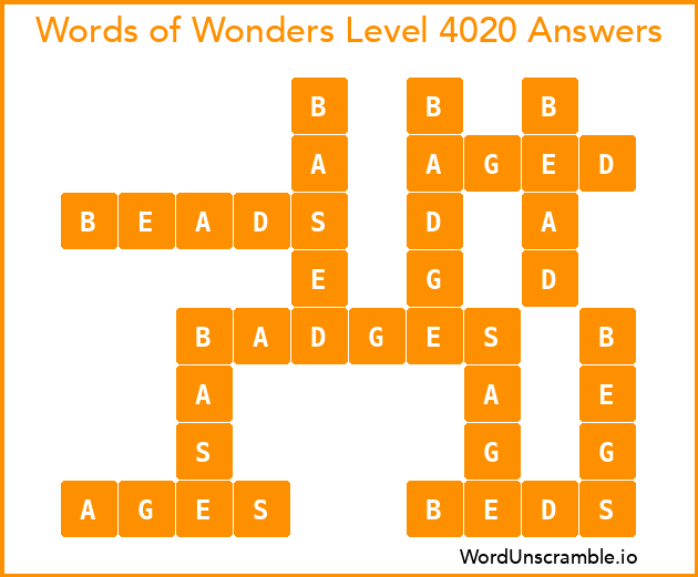 Words of Wonders Level 4020 Answers