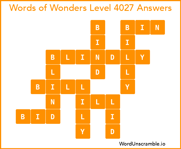 Words of Wonders Level 4027 Answers