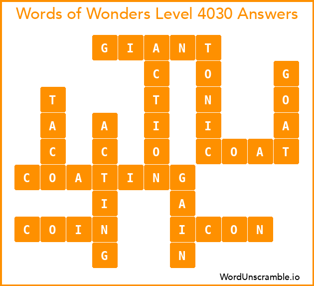 Words of Wonders Level 4030 Answers