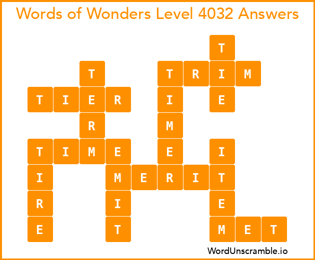 Words of Wonders Level 4032 Answers