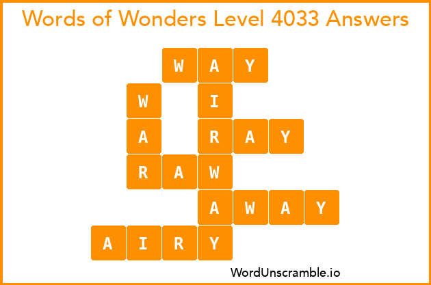 Words of Wonders Level 4033 Answers