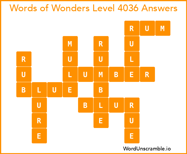 Words of Wonders Level 4036 Answers