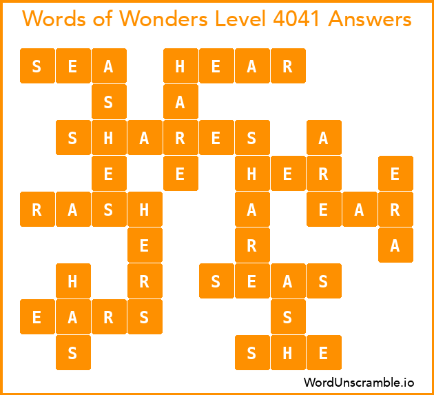Words of Wonders Level 4041 Answers