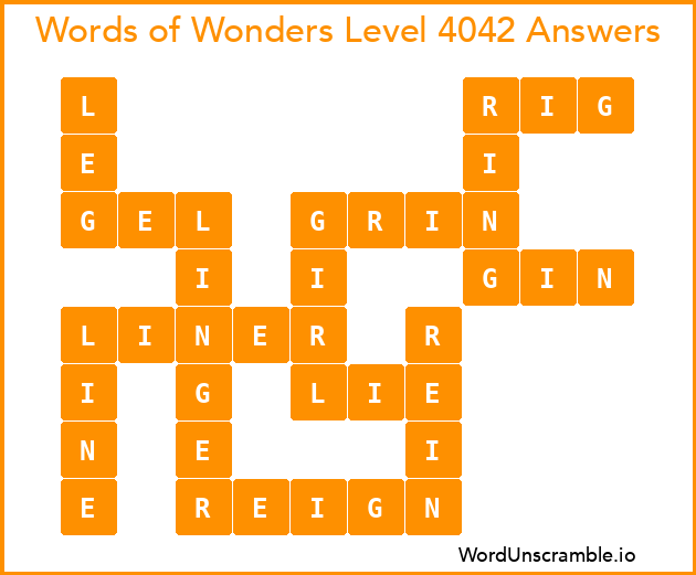 Words of Wonders Level 4042 Answers