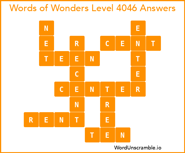 Words of Wonders Level 4046 Answers