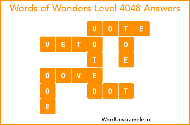 Words of Wonders Level 4048 Answers