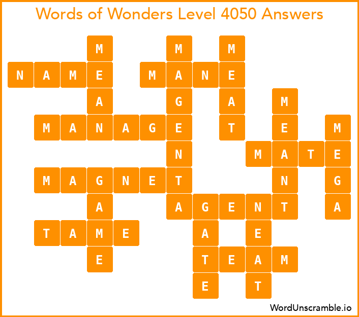 Words of Wonders Level 4050 Answers