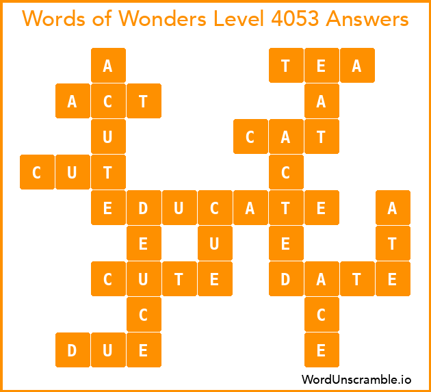 Words of Wonders Level 4053 Answers