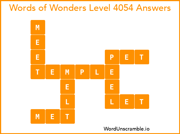 Words of Wonders Level 4054 Answers