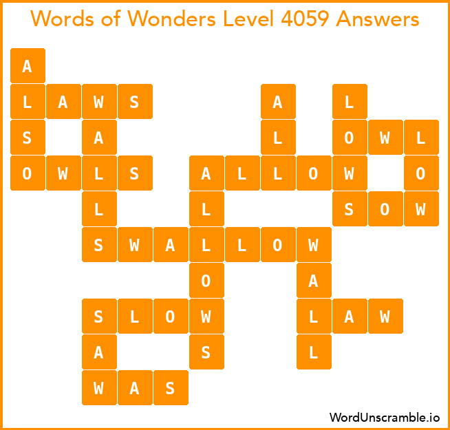 Words of Wonders Level 4059 Answers