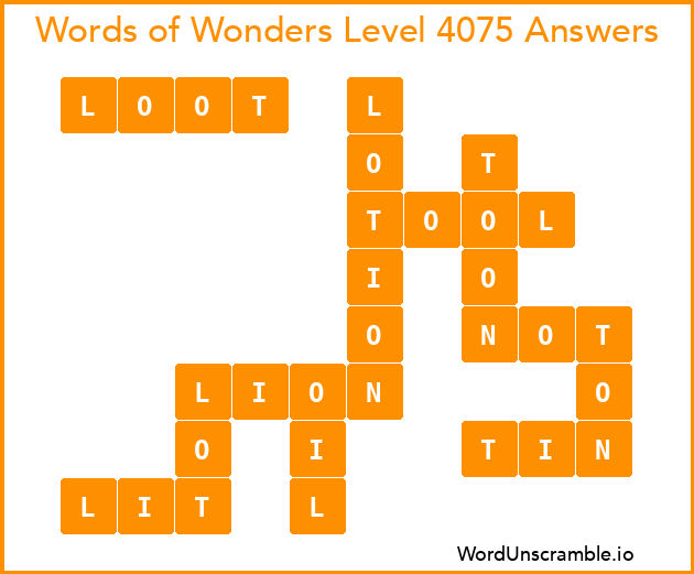 Words of Wonders Level 4075 Answers