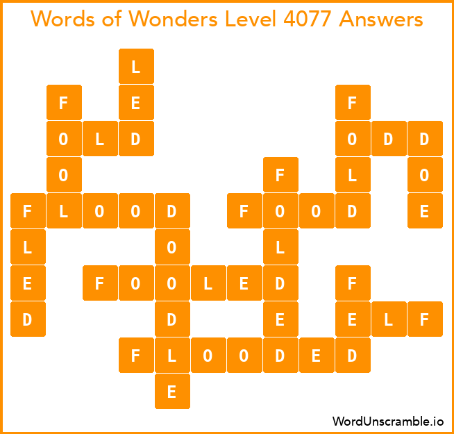 Words of Wonders Level 4077 Answers
