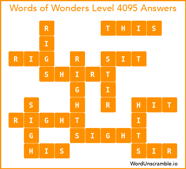 Words of Wonders Level 4095 Answers
