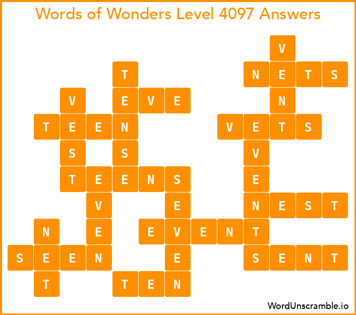 Words of Wonders Level 4097 Answers