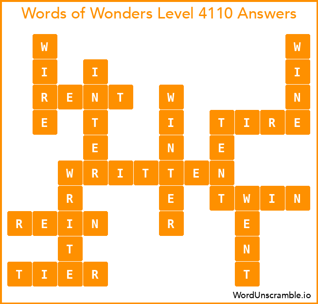 Words of Wonders Level 4110 Answers