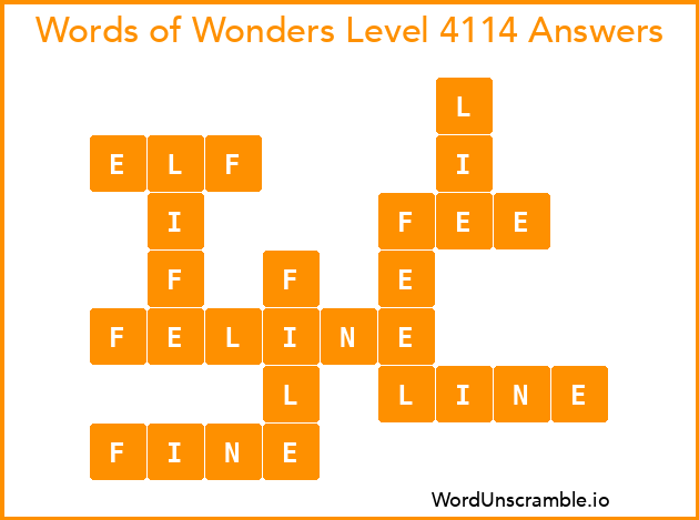 Words of Wonders Level 4114 Answers