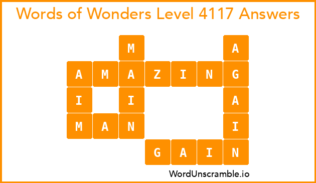 Words of Wonders Level 4117 Answers