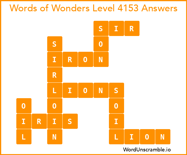 Words of Wonders Level 4153 Answers
