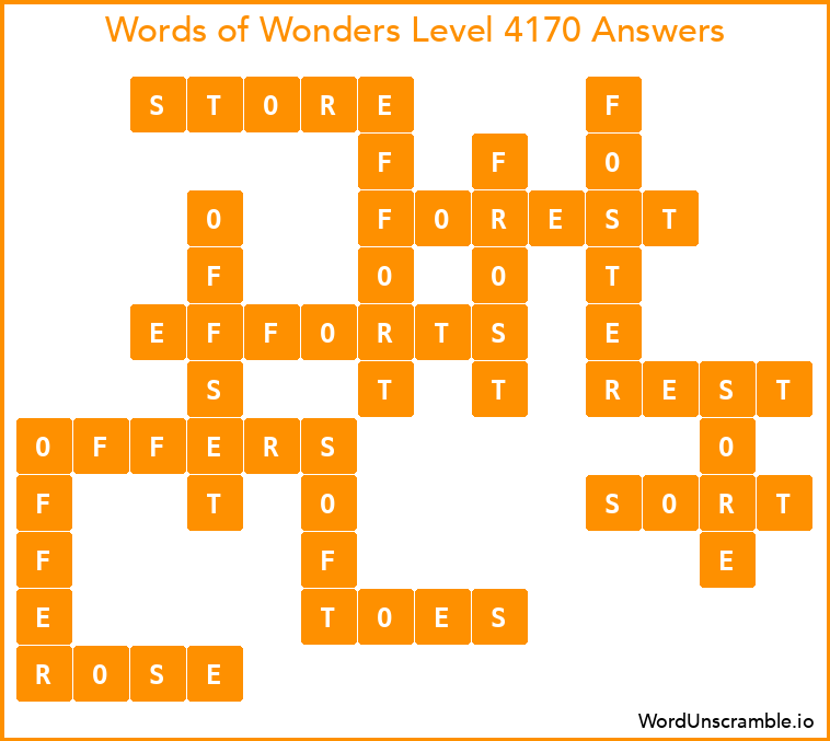 Words of Wonders Level 4170 Answers