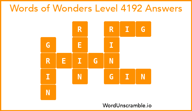 Words of Wonders Level 4192 Answers
