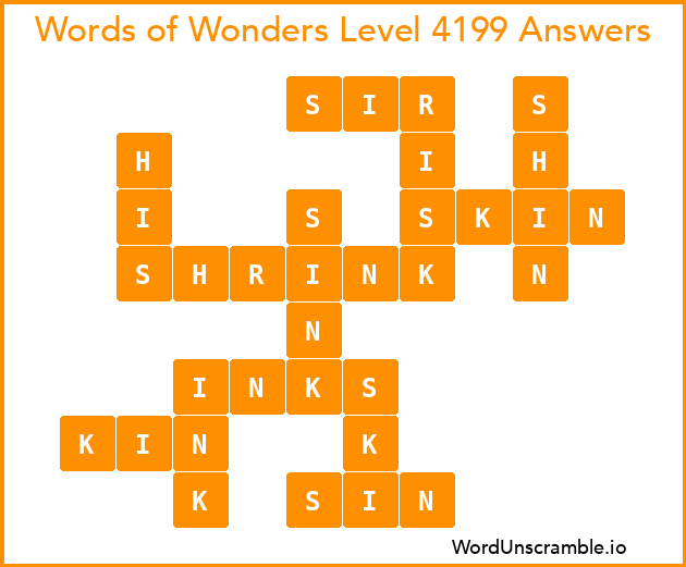 Words of Wonders Level 4199 Answers