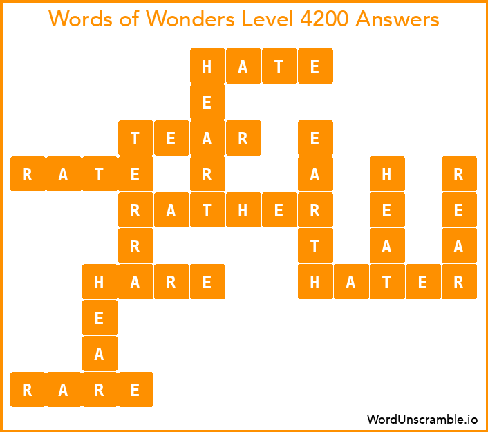 Words of Wonders Level 4200 Answers
