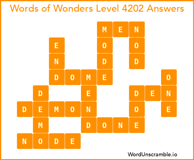 Words of Wonders Level 4202 Answers