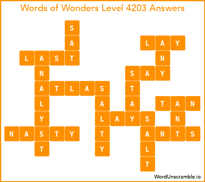 Words of Wonders Level 4203 Answers