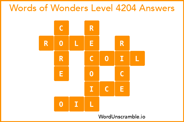 Words of Wonders Level 4204 Answers