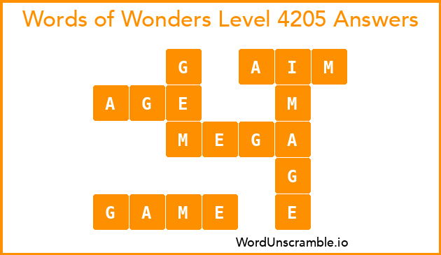 Words of Wonders Level 4205 Answers