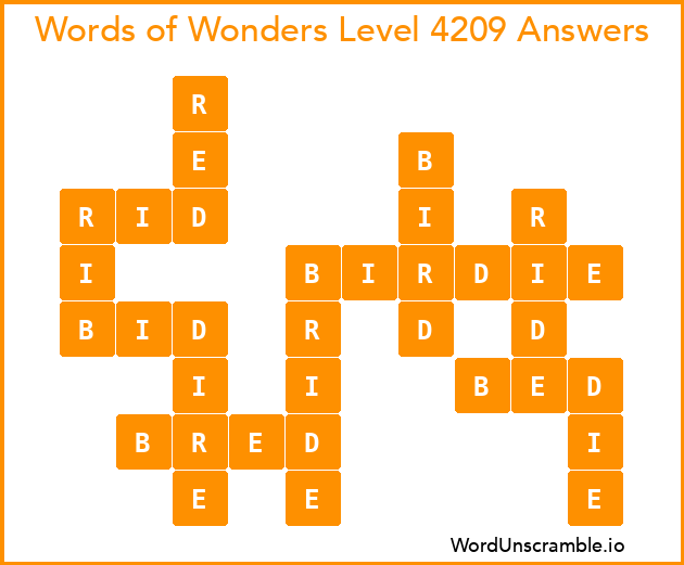 Words of Wonders Level 4209 Answers