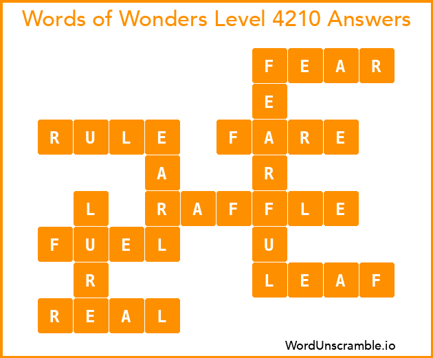 Words of Wonders Level 4210 Answers