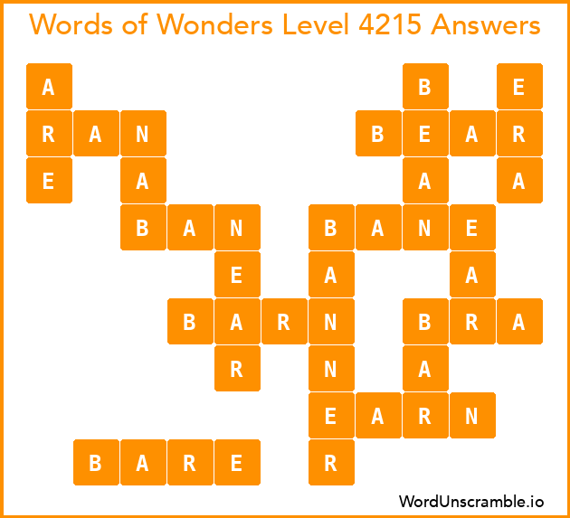 Words of Wonders Level 4215 Answers