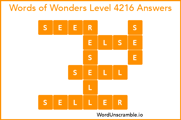 Words of Wonders Level 4216 Answers