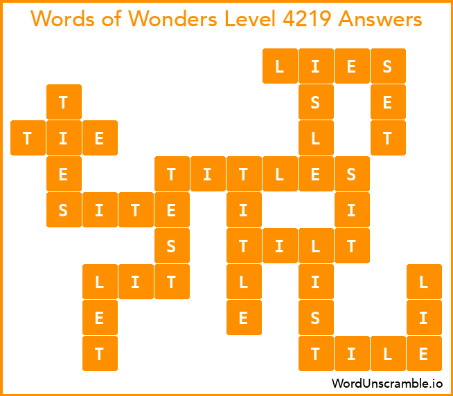 Words of Wonders Level 4219 Answers