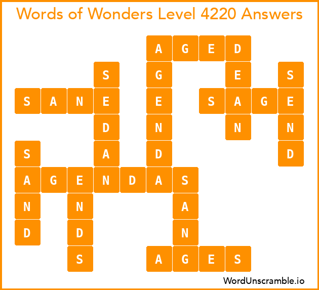 Words of Wonders Level 4220 Answers
