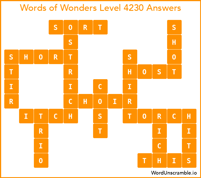 Words of Wonders Level 4230 Answers