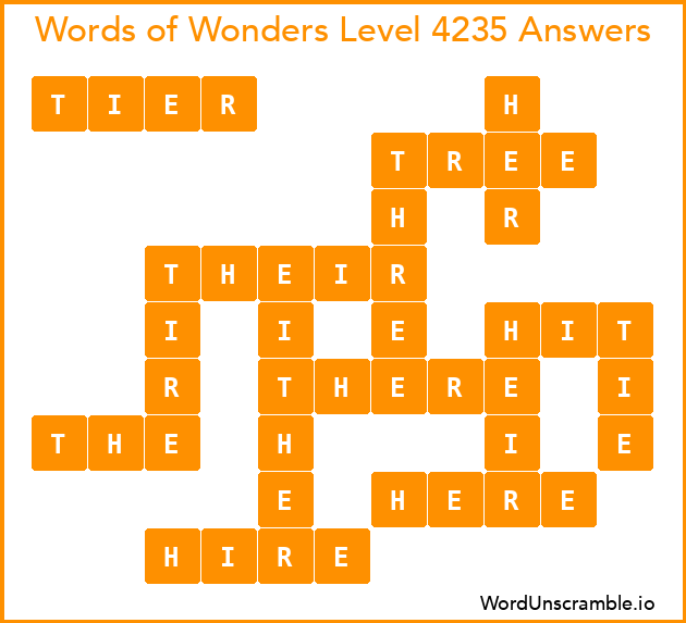 Words of Wonders Level 4235 Answers