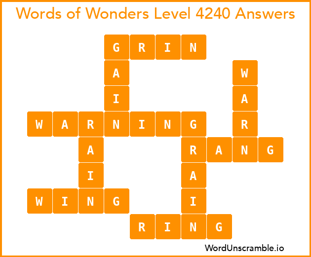 Words of Wonders Level 4240 Answers