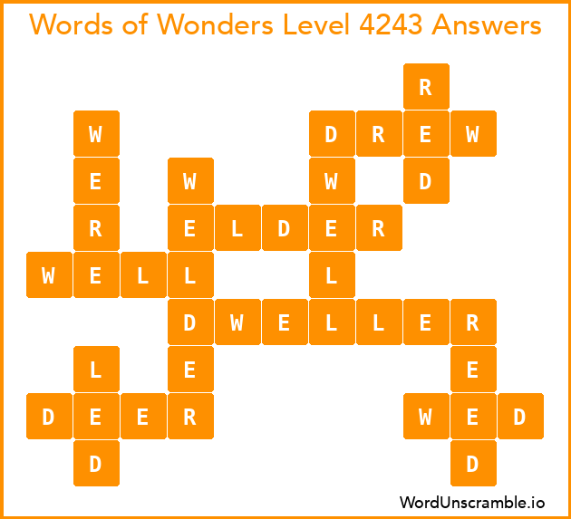 Words of Wonders Level 4243 Answers