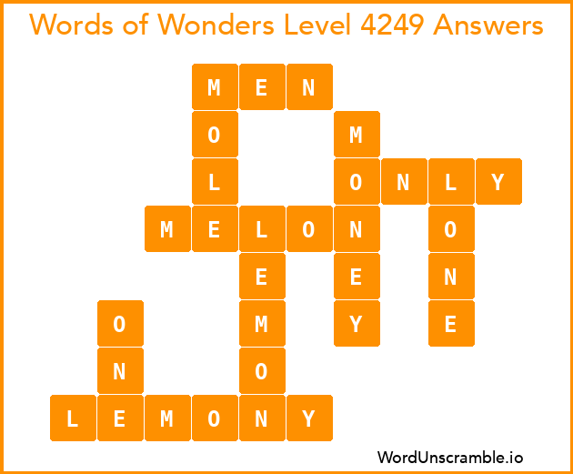Words of Wonders Level 4249 Answers