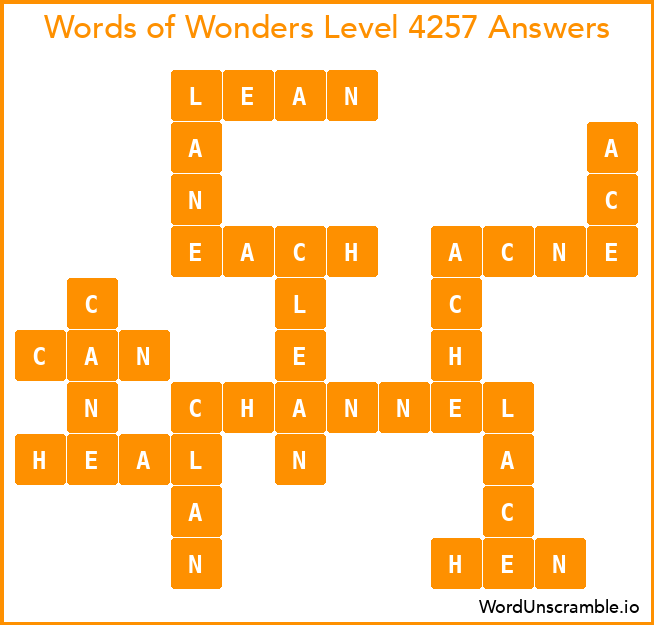 Words of Wonders Level 4257 Answers