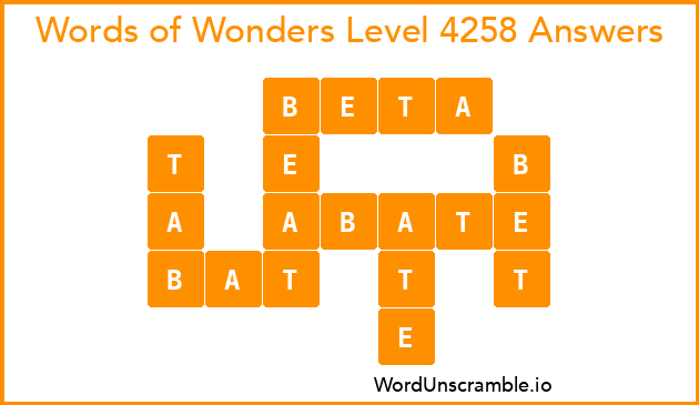 Words of Wonders Level 4258 Answers