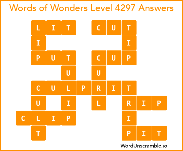Words of Wonders Level 4297 Answers