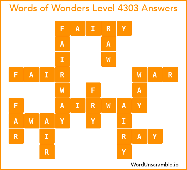 Words of Wonders Level 4303 Answers