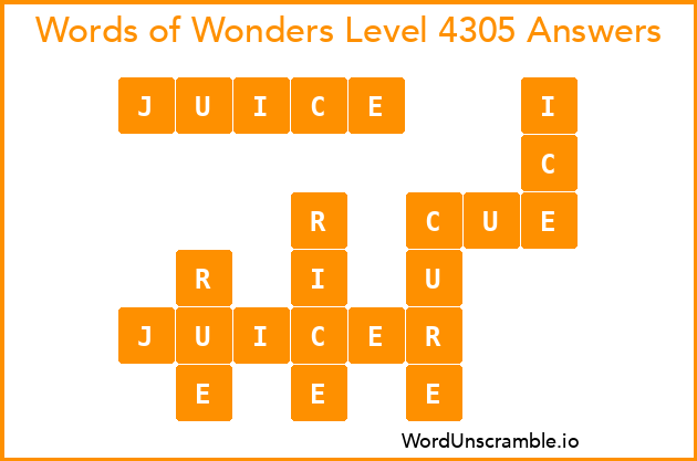 Words of Wonders Level 4305 Answers